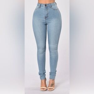 Fashion Nova Sky Blue High Rise Jeans